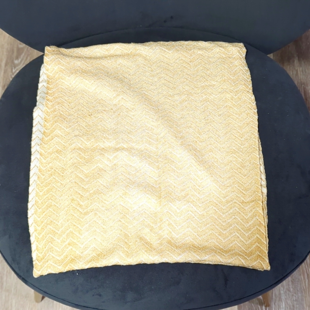 Infinity Scarf/Gold and White/Patterned/Herringbone
